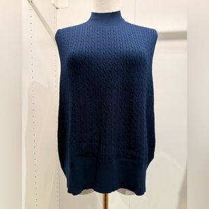 Joe Fresh Deep Blue Women's Turtleneck sleeveless Sweater